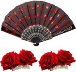 2 Pieces Women Rose Flower Hair Cli