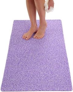 Anti Slip Shower Mat - Non Slip Shower Mats for Inside Shower - Large 47x24 Loofah Shower Floor Mat Non Slip - Bath Mat for Shower - Secure Mat Without Suction Cups (47x24 Purple)