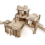 Pwork Wargames Combat Zone 03 28mm/35mm Scale Sci-Fi Miniatures Wargame 3D Scenery Terrain Table Miniatures - 3mm MDF