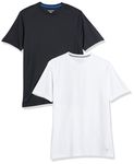 Amazon Essentials Men's 2-Pack Performance Tech T-Shirt, Black/White, Large