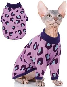 Sphynx Cats Clothes Cat Turtleneck Cotton Sweater Pullover Kitten T-Shirts with Sleeves Cat Pajamas Jumpsuit for Sphynx Cornish Rex, Devon Rex,Small Dog