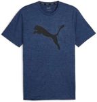 PUMA Men's Train FAV Heather Cat Tee, Club Navy Heather, L