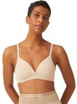 Naturana® Soft Wireless Bra with Cup [Cup A-D] Optimal fit & Maximum Support Thanks to Cut Design & Wide Straps | T-Shirt Bra | Women's Bra Without Underwire 36 Light Beige B