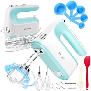 Hand Mixer Electric Handheld, 5-Speed Handheld Mixer, 380W Electric Mixer with Stainless Steel Whisk Beater Attachments, Snap-On Storage Case, Measuring Cups, Kitchen Cake Mixers for Baking Supplies