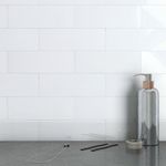 M MOFIT Metro Subway Tile Stickers Heat Resistant Stick on Tiles for Kitchen,Large Stick on Bathroom Wall Tiles Waterproof Glossy MM 100x300(White 16 PCS)