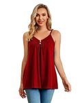 Closhion Cami Tunic Dress for Women, Summer Basic Camisole Sleeveless A-line Hem Plus Size Tanks Tops Wine XX-Large