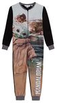 The Mandalorian Onesie for Kids Baby Yoda Pyjamas Boys All in One Star Wars Fleece Pjs Nightwear Zipped Loungewear Grey