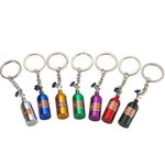 MINI NOS NITROUS OXIDE BOTTLE KEYCHAIN | AUTOMOTIVE CAR ENTHUSIAST THEMED STORAGE KEYCHAIN (SILVER)