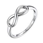 Bestyle Personalized Simple Infinity Heart Promise Rings for Her Sterling Silver BFF Friendship./Sister Ring, Nice Cute Knot Rings Perfect for Every Day Wear. Size 7