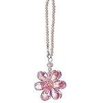 H&D HYALINE & DORA Crystal Pink Flower Suncatcher for Window,Car Rear View Mirror Pendant,Hanging Glass Ornament Car Accessories, Crystal Beads Charm Decor