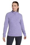 Mountain Warehouse Snowdon Womens Fleece Top - Warm Pullover, Lightweight Sweater, Half Zip, Breathable Ladies Tee, Quick Drying - For Autumn Winter, Walking, Travelling Lilac Women's Size 14