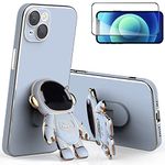 Enthowother Astronaut Phone Case, Astronaut Hidden Stand Case Cover for iPhone (Blue,for iPhone 12 pro max case)