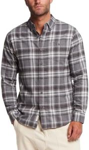 Weatherproof Vintage Men’s Flannel Shirt, Regular Fit Cotton Plaid, Classic Collared Neck Long Sleeve Flannel Shirt for Men, Sleet 2X-Large