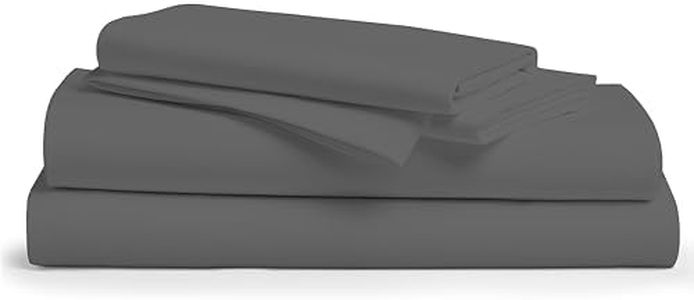 THREAD SPREAD Luxury Egyptian Cotton Sheets Queen Size - Silky & Soft Queen Dark Grey Cooling Sheets - Fits Mattress Upto 18'' DEEP Pocket, Sateen Weave 4Pc Bed Sheets - Hotel Quality Cotton Sheets