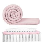 3PCS Bed Guard for Toddler Bed Cot Bumpers for Cot Bed Baby Crib Rail Cover Protector for Chewing Crib Teething Guard Padded Cot Rail Wrap for Side Front Rails Pink