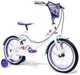 Huffy Creme Soda 16 Inch Girls Bike For Kids 5-7yrs +White + Classic Teal Flower Design