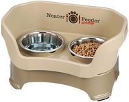 Neater Feeder Deluxe Medium Mess Proof Feeder for Medium Dogs, 3-1/2 Cup Food & 5 Cup Water Stainless Steel Dog Bowls, Elevated, No Spill, Non-Tip, Non-Slip. Made in USA