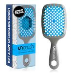 FHI HEAT Unbrush Wet & Dry Vented Detangling Hair Brush, Light Blue/Grey