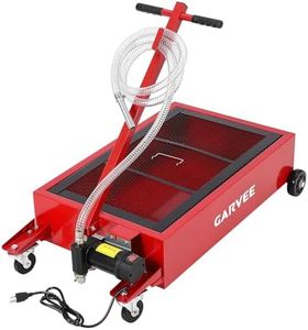20 Gallon Low Profile Electric Oil Drain Cart, 110V Pump, 8FT Hose & Folding Handle, Rolling Oil Drain Pan for Cars, Trucks, Buses, RVs