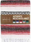 Zulay Home Authentic Mexican Blankets - Hand Woven Yoga Blanket & Outdoor Blanket - Artisanal Boho Blanket & Car Blanket for Beach, Picnic, Camping, or Home Throw Blanket (Red Pink)