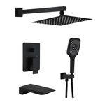 YIHAOWY Bathtub Shower Trim System Matte Black Shower Faucet Set with 10 Inch Shower Head/Handheld and Tub Shower Faucet