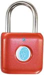 Fingerprint Padlock eLinkSmart Digital Padlock Locker Lock Metal Keyless Thumbprint Lock for Gym Locker, School Locker, Backpack, Suitcase, Luggage (Red)
