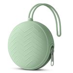 Aolso Dummy Holder Case, Silicone Dummy Holder Case, Baby Dummy Holder Case, Pacifier Holder Case, Portable Soother Pods for Baby, Baby Pacifier Case for Travel, Home (Green)