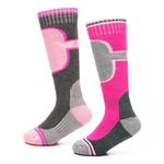 A2Z 4 Kids Girls Thermal Ski Socks for Winter Outdoor Activities - Socks AZ9611 Pink 2 Pack 11-14