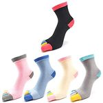 Aoleytech 5 Pairs Toe Socks for Women Five Finger Socks, Cotton Anti Slip Toe Socks Athletic Socks Breathable Sport ladies Ankle Toes Socks, Uk 4-8, multicoloured, One Size, (HN13YJ1130-01)