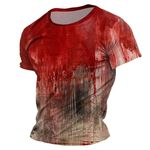 Men Horror Movie T-Shirt Halloween T-Shirt Mystery 2024 Cuts & Wounds T-Shirt Splatter Halloween T-Shirt Hand Blood Stained Blood Splatter Horror Movie T-Shirt Men horror T Shirts