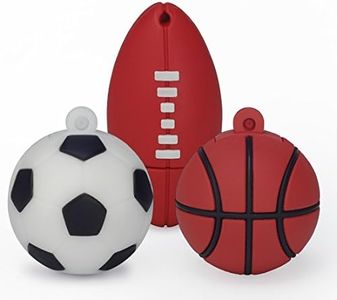 LEIZHAN 32GB Cute USB Flash Drive 3 Pack, Sports Ball Shape USB 2.0 Computer Memory Stick Pendrive Flash Disk Jump Drive (Football+Basketball+Rugby)