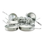 All-Clad 60090 Copper Core 5-Ply Bonded Dishwasher Safe Cookware Set, 14-Piece, Silver