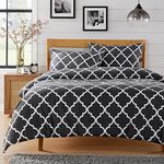 Olivia Rocco Easy Care Printed Duvet Cover Set 100% Polyester Breathable Stylish Comforter Reversible Quilted Bedding Bed Sets With Pillowcases MARRAKESH DUVET SET, GREY DOUBLE