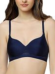 Triumph International Women's Polyamide Wire Free Casual T-Shirt Bra (110I584_Blue_34D)