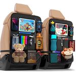 ACELIFE Car Organiser,Car Seat Organiser for Kids 2pcs, BackSeat Protector with 10" iPad Tablet Holder,Car Tidy Organiser With Kick Mat & 9 Pockets for bottles,toys,books,Car Accessories for Toddlers