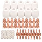 60pcs PT-31 Extended Air Plasma Cutting Nozzle Electrode Consumables Fit CUT-40 CUT-50D CT-312