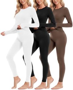 Ekouaer Thermal Underwear for Women Long Johns Base Layer Winter Clothes