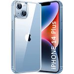 TheGiftKart Ultra-Hybrid Clear Back Case Cover for iPhone 14 Plus | Shockproof Design | Camera Protection Bump | Hard Back | Bumper Case Cover for iPhone 14 Plus (PC, TPU | Transparent)