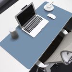 Non-Slip Desk Pad, Waterproof PVC Leather Desk Blotter, Office Desk Mat, Large Mouse Pad, Easy Clean Table Protector, Laptop Desk Writing Mat for Office Work/Home/Decor (Azure Blue, 60 x 35 cm)