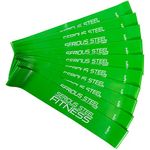 Serious Steel Fitness 12 Inch Resistance Loop Mini Band | Exercise Fitness Bands | Workout Bands (Light - 10 Pack - Green)