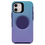 OtterBox + POP Symmetry Series iPhone 12 Mini Case - Making Waves Purple and Blue Sparkles Graphic Design, Apple Phonecase, Attached Popsocket, Raised Screen Bumper, Wireless Charging Compatible