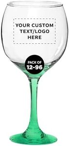 Custom Premiere Wedding Wine Glasses 20.5 oz Set of 12/48/96, Personalized Bulk Pack - Restaurant Glassware, Perfect for Red Wine or White Wine - Green