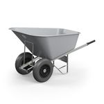 Agri Barrow Wheel Barrow 200 Litre Plastic Wheelbarrow with Puncture Proof Twin Slim Tyres, Grey – Ideal for Equestrians, Farmers, Gardeners, Stable Yards, and Heavy-Duty Use