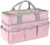 Mewise Teacher Handle Tote Bag Organizer,Tote Bag Organization for Crafts,Art,Paper,Books (Pink)