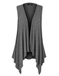 Made By Johnny MBJ WSK1071 Womens Lightweight Sleeveless Draped Open Cardigan XL HDG