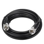 Ullnosoo RG8x Coaxial Cable 18ft, CB Coax Cable, UHF PL259 Male to Male Low Loss CB Antenna Cable, 50 Ohm for HAM Radio, Antenna Analyzer, Dummy Load, SWR Meter