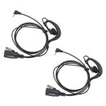 COODIO Lot 2 x G-Shape Earpiece Police Security Headset inline PTT Mic Microphone For 1 Pin Motorola TLKR 2 Way Radio Walkie Talkie