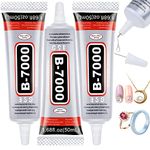 B7000 Rhinestones Glue for Crafts, 3PCS 50ML 1.68fl.oz Clear B-7000 Super Jewelry Glue Transparent Industrial Adhesive for Fabric Phone Repair Jewelery Making Crystal Gem Tac Nail Art Stone Glass