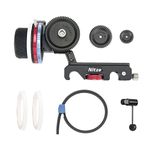 Nitze 15mm Follow Focus Kit with 3 Reversible Drive Gears, 3 Marking Disks, Gear Ring Belt and Crank, A/B Hard Stops and 360° Infinity Zoom Adjustable Dual Rod Cine Follow Focus - MF15D