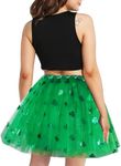 WINROLA Women Teens Tutu Adult 4 Layered Tutu Skirt with Satin Lined Dance Non See-Through Tutu St. Patrick’s Day Costumes Clover Green Tutu